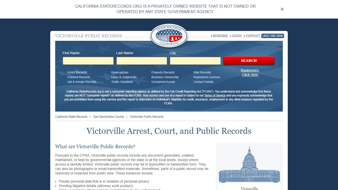 Victorville Arrest, Court, and Public Records